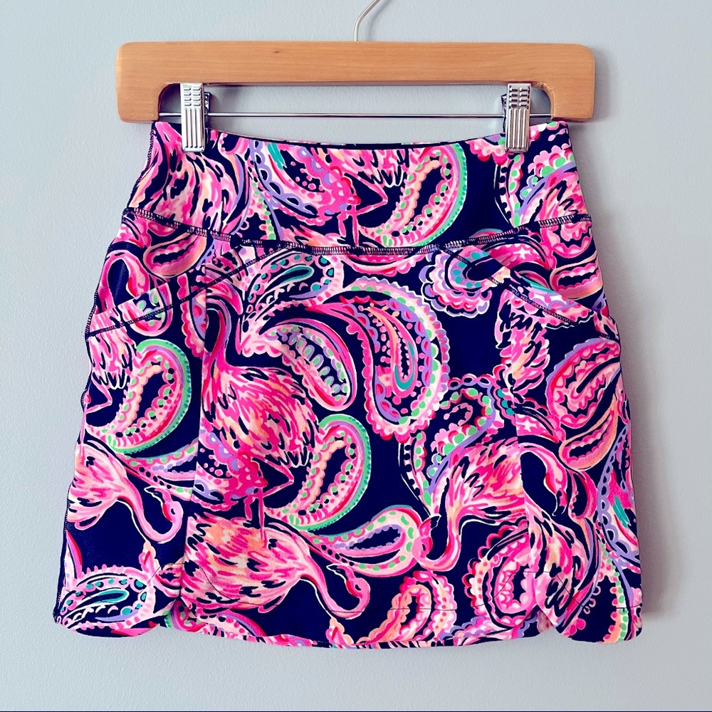 Lilly Pulitzer Sabbia Skort UPF 50+ High Tide Navy Flock To The Top